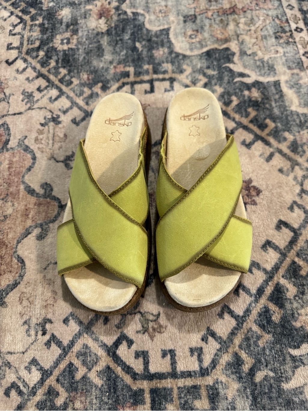 Dansko Lime Green CrossStrap Sandals